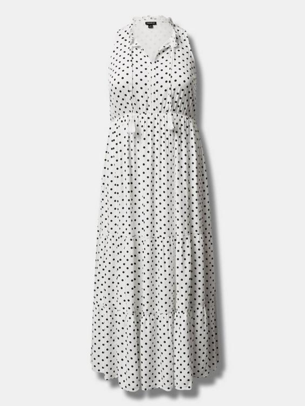 Torrid's Size 6 Polka Dot Halter Maxi Dress - White/Black
